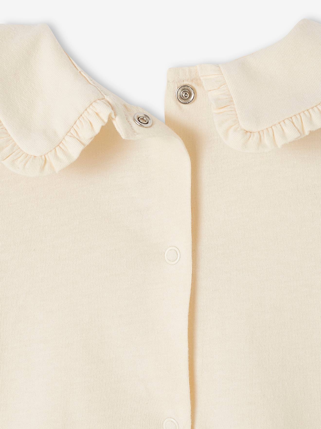 T-shirt manches longues bébé col claudine beige clair - Vertbaudet