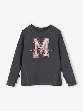 Long Sleeve Sports Top in Techno Fabric for Girls  - vertbaudet enfant