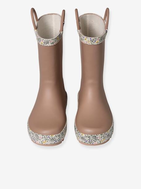 Bottes De Pluie Enfant Vertbaudet - Bicolores Avec Boucle, Caoutchouc Souple, Semelle Antidérapante, Taille Maternelle