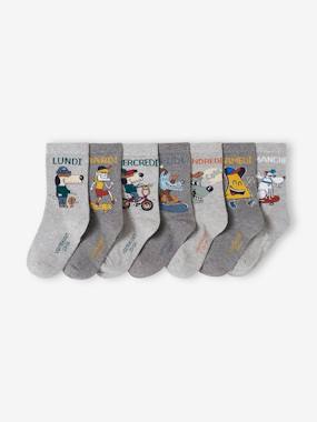 Boys-Underwear-Pack of 7 Pairs of "Mascots" Weekday Socks for Boys