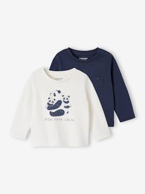 Bébé-T-shirt, sous-pull-T-shirt-Lot de 2 tee-shirts bébé manches longues