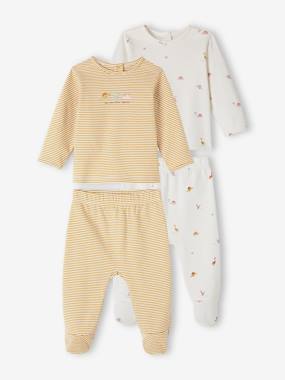 -Pack of 2 Dinosaur Sleepsuits in Interlock Fabric for Babies
