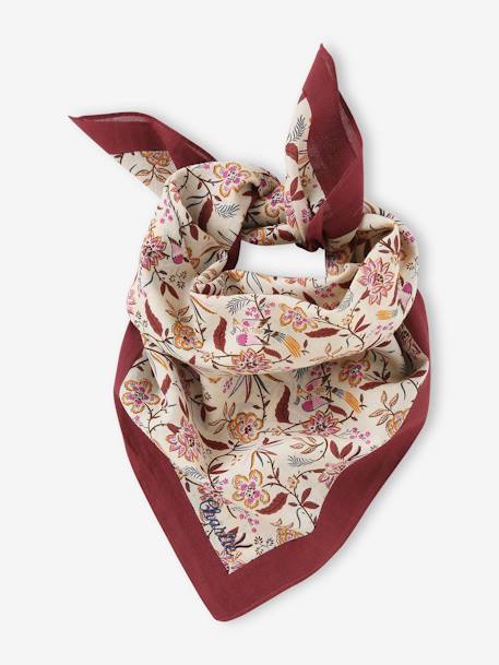 Foulard fleuri personnalisable fille mauve - vertbaudet enfant 