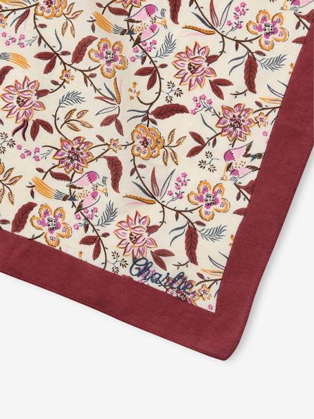 Foulard fleuri personnalisable fille mauve - vertbaudet enfant 