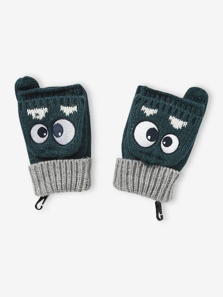 Mitaines Avec Rabat Pour Enfants - Gants Sans Doigts En Peluche Tricotée - Pour L'hiver, Jeu, école
