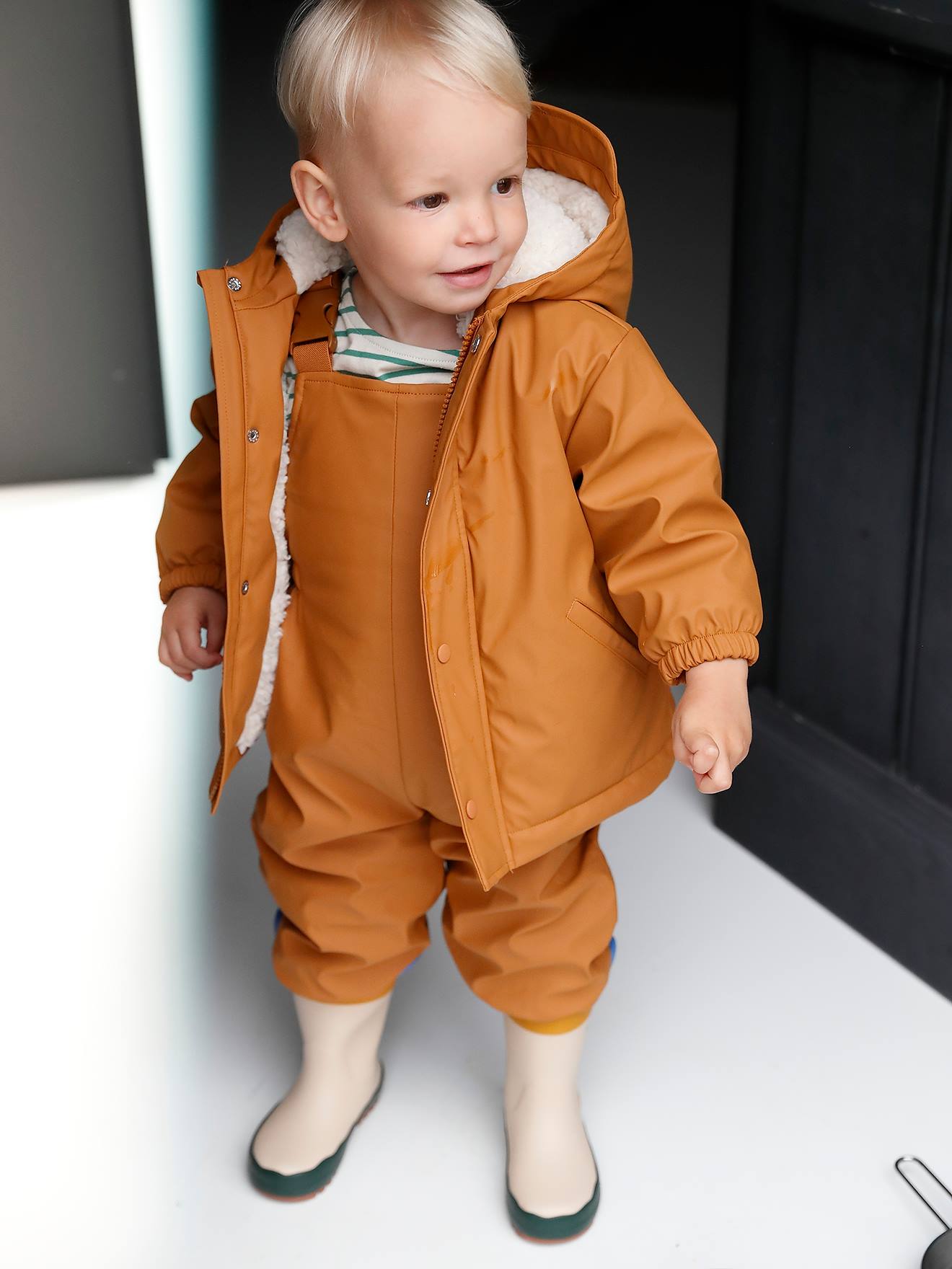 Manteau et pantalon de pluie bébé - caramel, Bébé