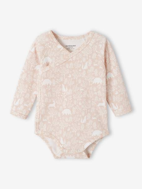 Pack of 3 Long-Sleeved Bodysuits in Organic Cotton for Newborn Babies denim blue+rosy - vertbaudet enfant 