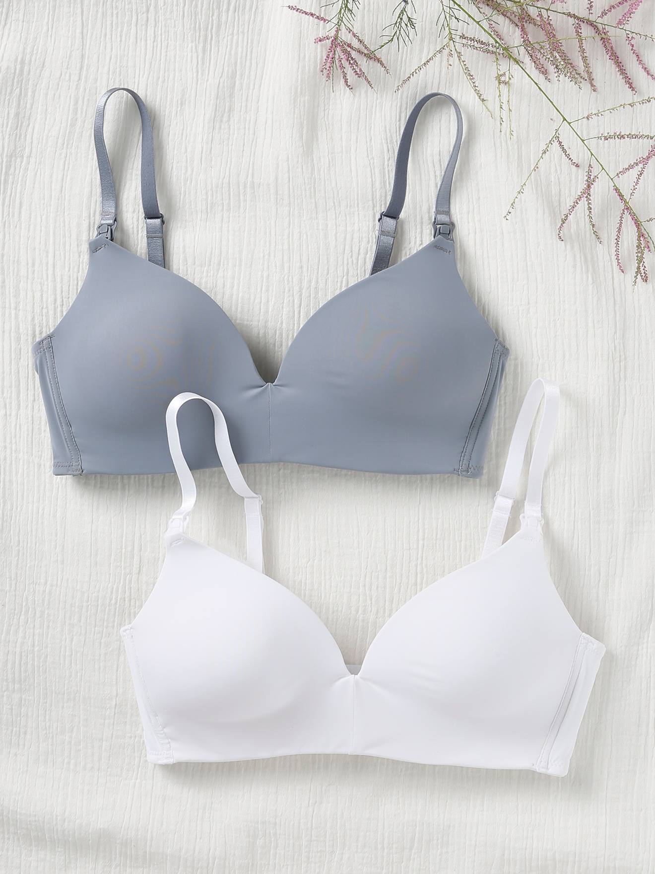 Pack of 2 Padded Bras in Stretch Cotton, Maternity & Nursing