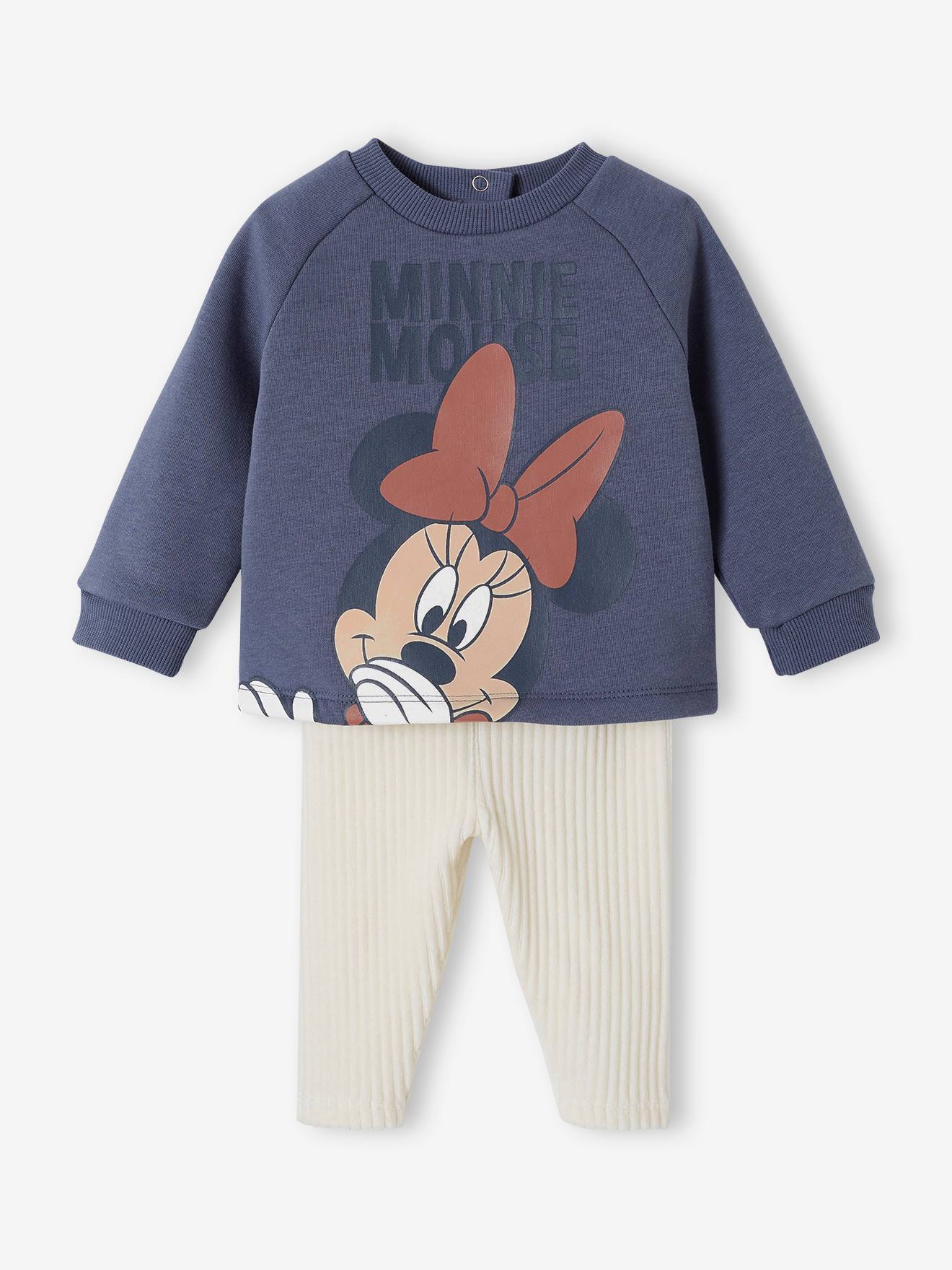 Ensemble Disney® bébé fille sweat molleton + pantalon velours - bleu  ardoise, Bébé