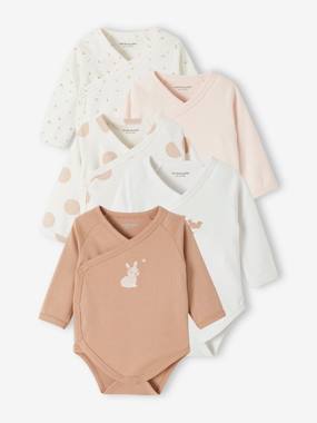 Baby-Bodysuits-Pack of 5 Long Sleeve Bodysuits for Newborn Babies