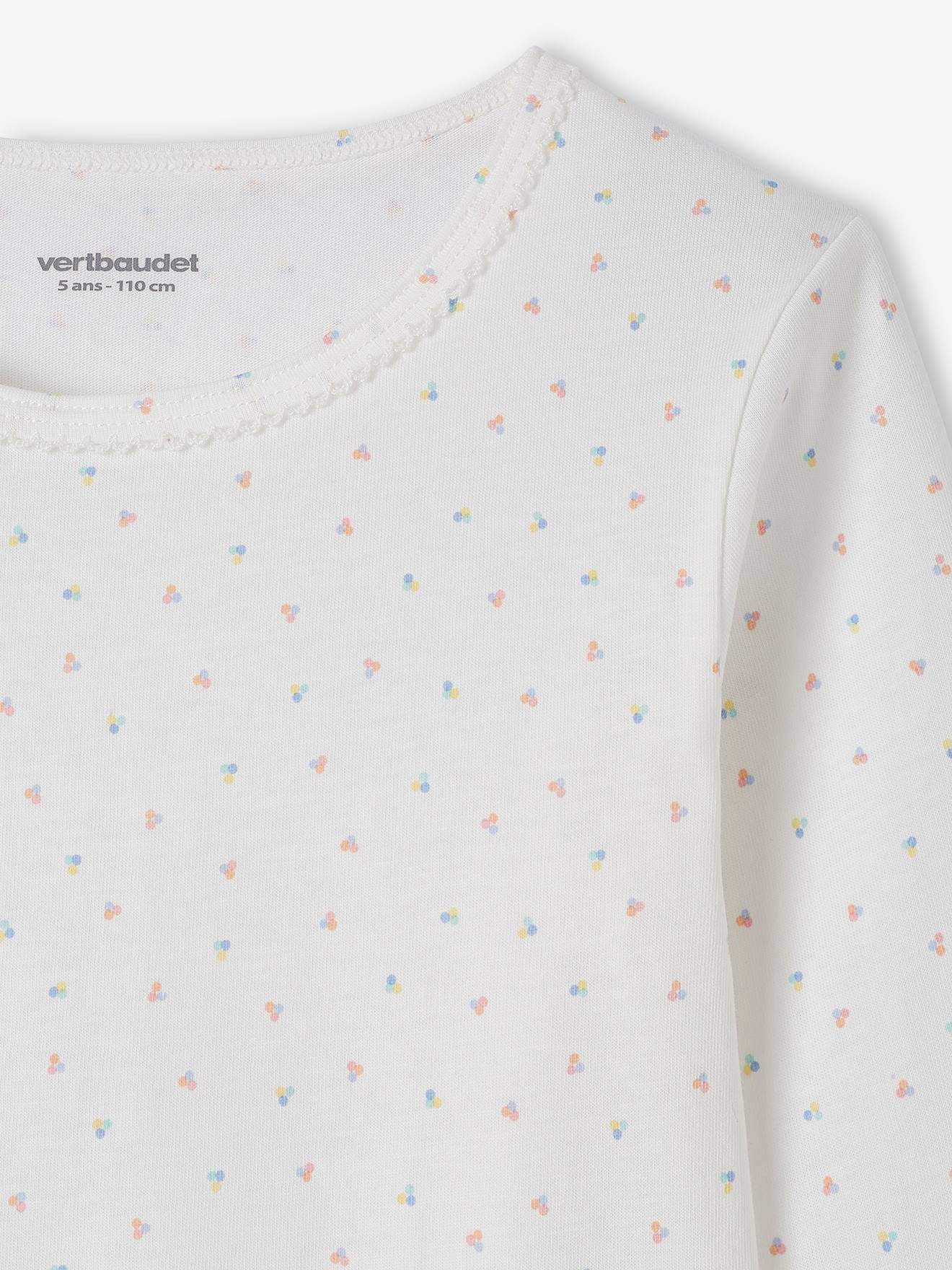 Lot De 3 T-Shirts Fille Vertbaudet - Détails Irisés, Assortis, 100% Coton, Manches Courtes
