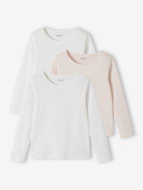 -Pack of 3 Fancy Long Sleeve Tops for Girls, Basics