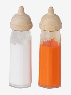 Toys-Set of 2 Magic Feeding Bottles for Baby Doll in FSC® Wood