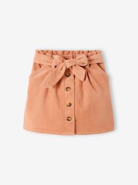 Girls-Skirts-"Paperbag" Style Skirt in Corduroy for Girls