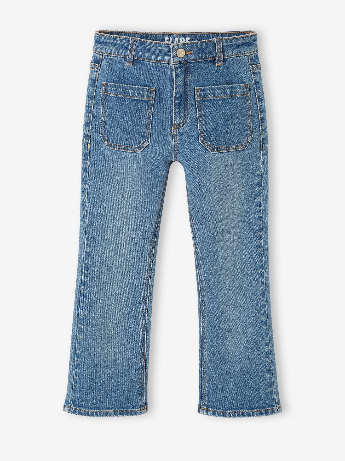 7/8 Flared Jeans for Girls - stone