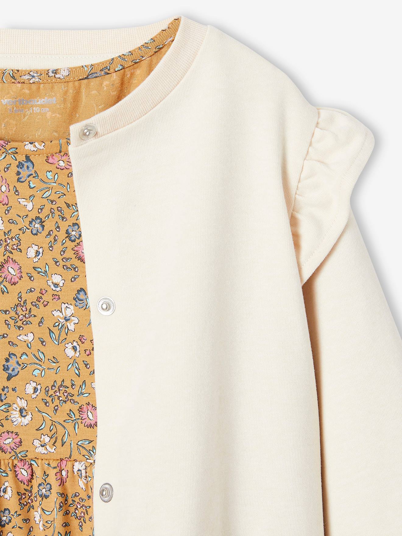 Ensemble Chic Robe à Carreaux + Cardigan Pour Fille 1-6 Ans - Tenue Cérémonie, Mariage, été élégant
