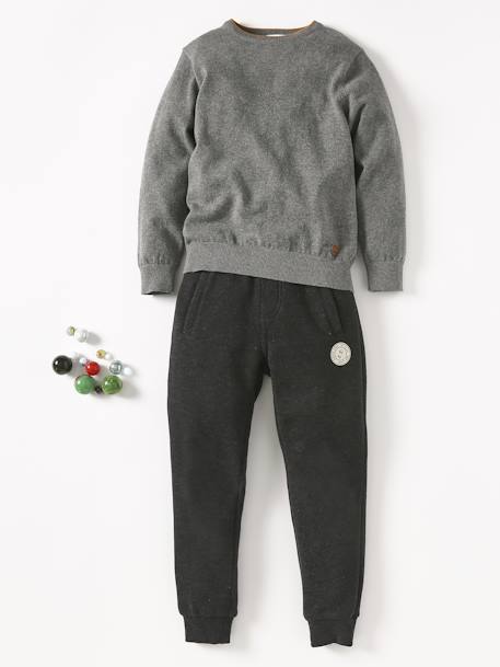 Fleece Joggers for Boys black+BLACK DARK MIXED COLOR+BLUE DARK MIXED COLOR+BLUE DARK SOLID WITH DESIGN+fir green+GREY MEDIUM MIXED COLOR+hazel+red+YELLOW MEDIUM SOLID WTH DESIGN - vertbaudet enfant 