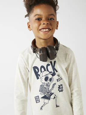 Boys-Tops-Basics Long Sleeve Top with Fun or Graphic Motif for Boys