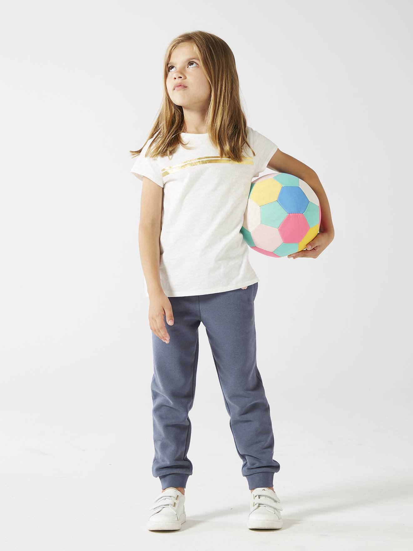 T-shirt Sport Motif Tropical Brillant Pour Fille VERTBAUDET - Manches Longues, 95% Coton, Encolure Ronde