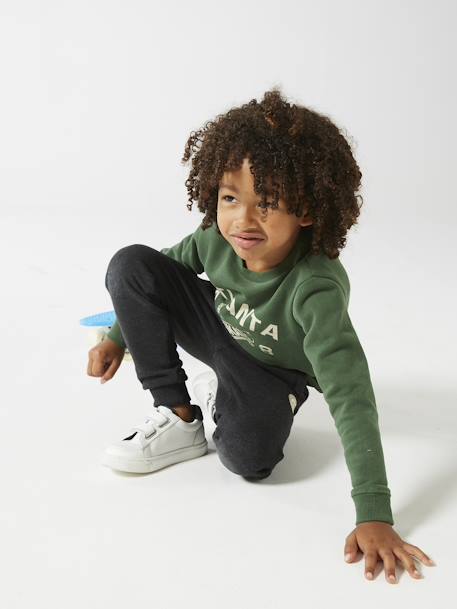 Fleece Joggers for Boys black+BLACK DARK MIXED COLOR+BLUE DARK MIXED COLOR+BLUE DARK SOLID WITH DESIGN+fir green+GREY MEDIUM MIXED COLOR+hazel+red+YELLOW MEDIUM SOLID WTH DESIGN - vertbaudet enfant 