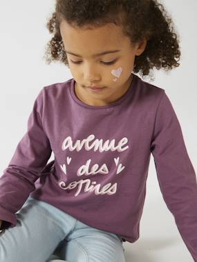 Fille-T-shirt, sous-pull-T-shirt-Tee-shirt à message fille