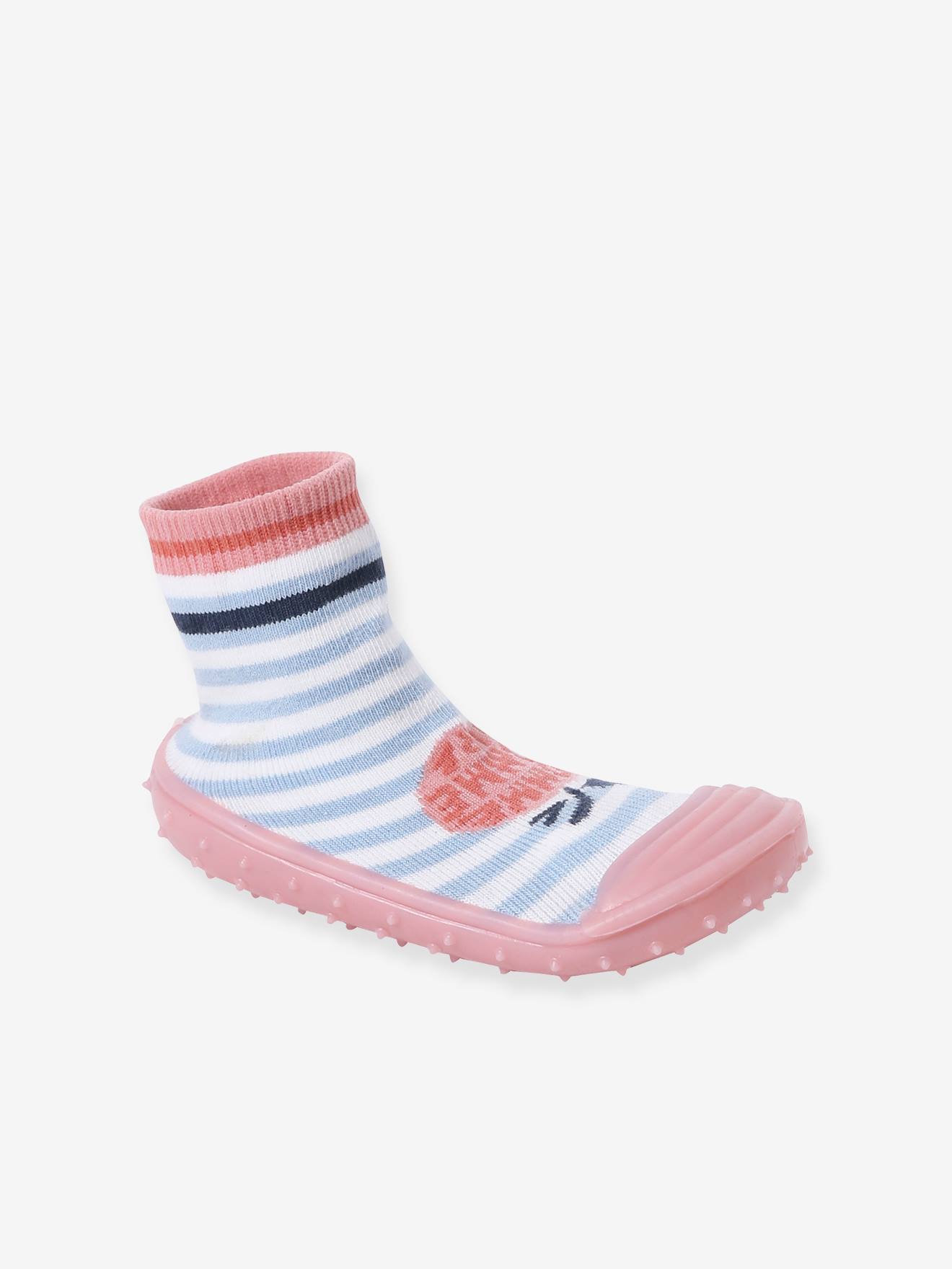 Kids Personalised Grey Fairisle Slipper Socks | TeddyT's