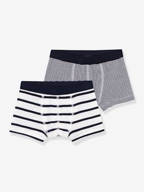 Garçon-Sous-vêtement-Lot de 2 boxers rayés PETIT BATEAU