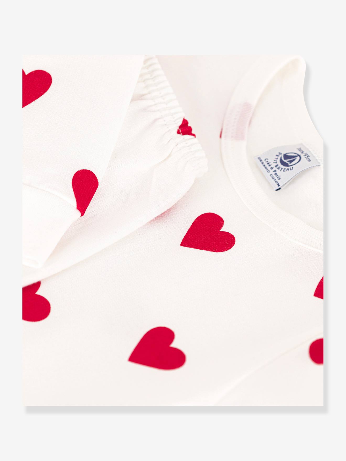 Lot de 3 chemises à bretelles coeur petite fille - PETIT BATEAU - blanc,  Fille