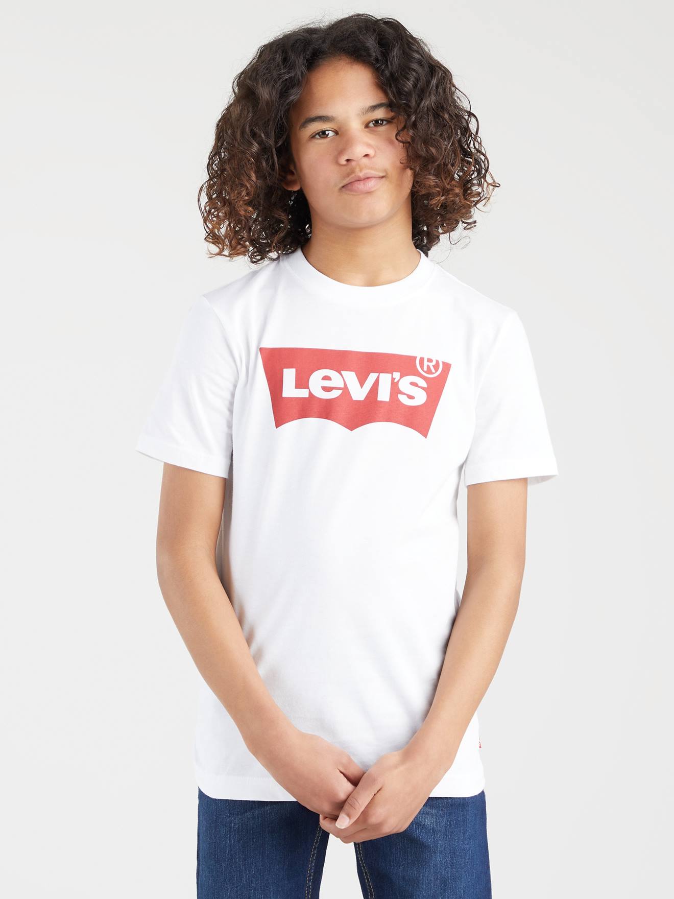 T-shirt Garçon Levi's Batwing - Col Côtelé, Coupe Régulière - Coton Confortable