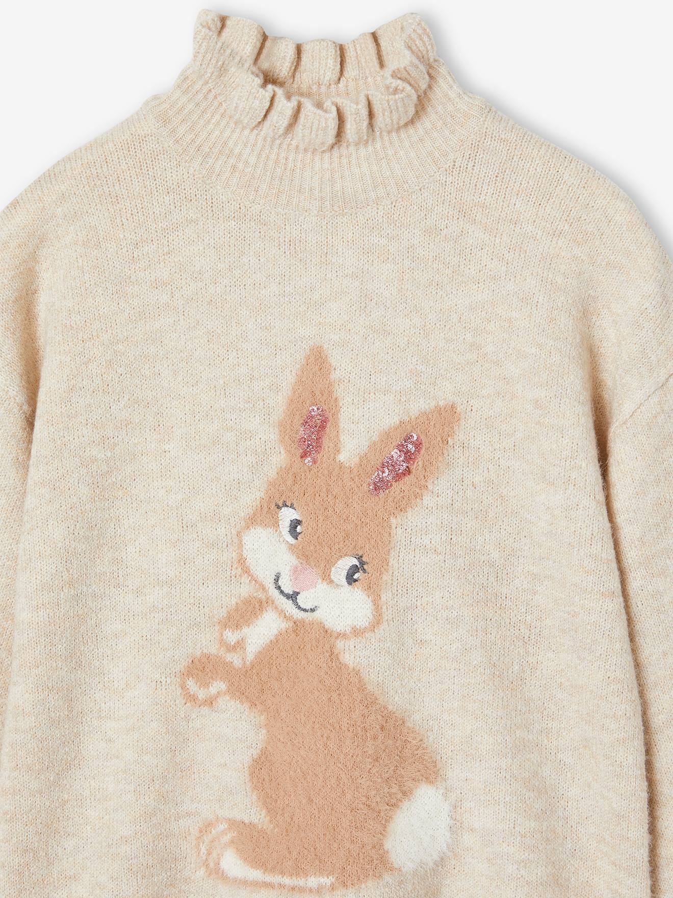 Pull Fille 6-7 Ans Imprimé Animal - Pailleté, Manches Longues - Neuf Avec étiquette - Young Dimension