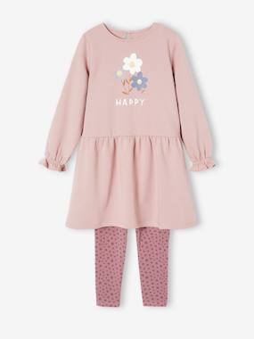 Fille-Ensemble-Ensemble robe en molleton et legging fille