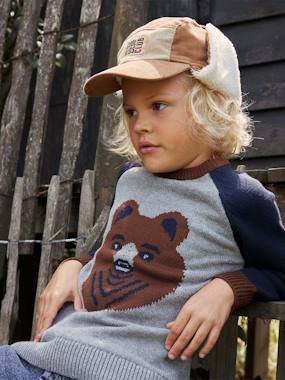 Boys-Accessories-Velour Chapka Hat with Sherpa Lining for Boys