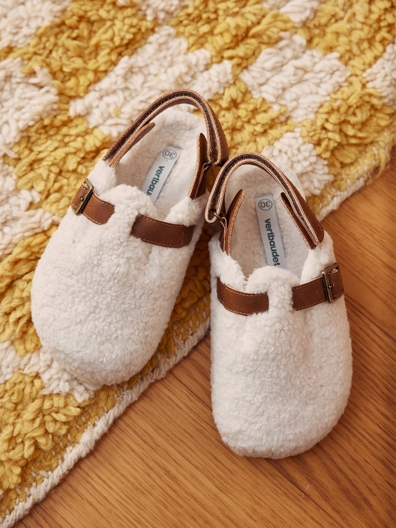 Furry Clogs for Children ecru Shoes