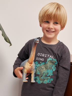 Digital Dino Top with Pixel Effect in Relief for Boys  - vertbaudet enfant