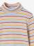 Polo Neck Top in Rib Knit for Girls multicoloured+striped blue - vertbaudet enfant 