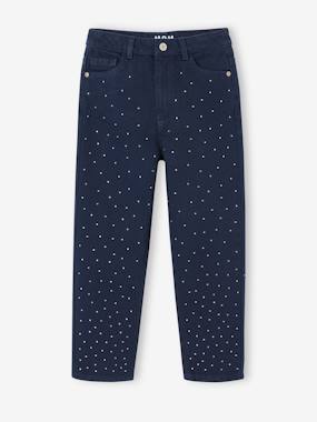 Fille-Pantalon-Pantalon Mom fit à strass fille