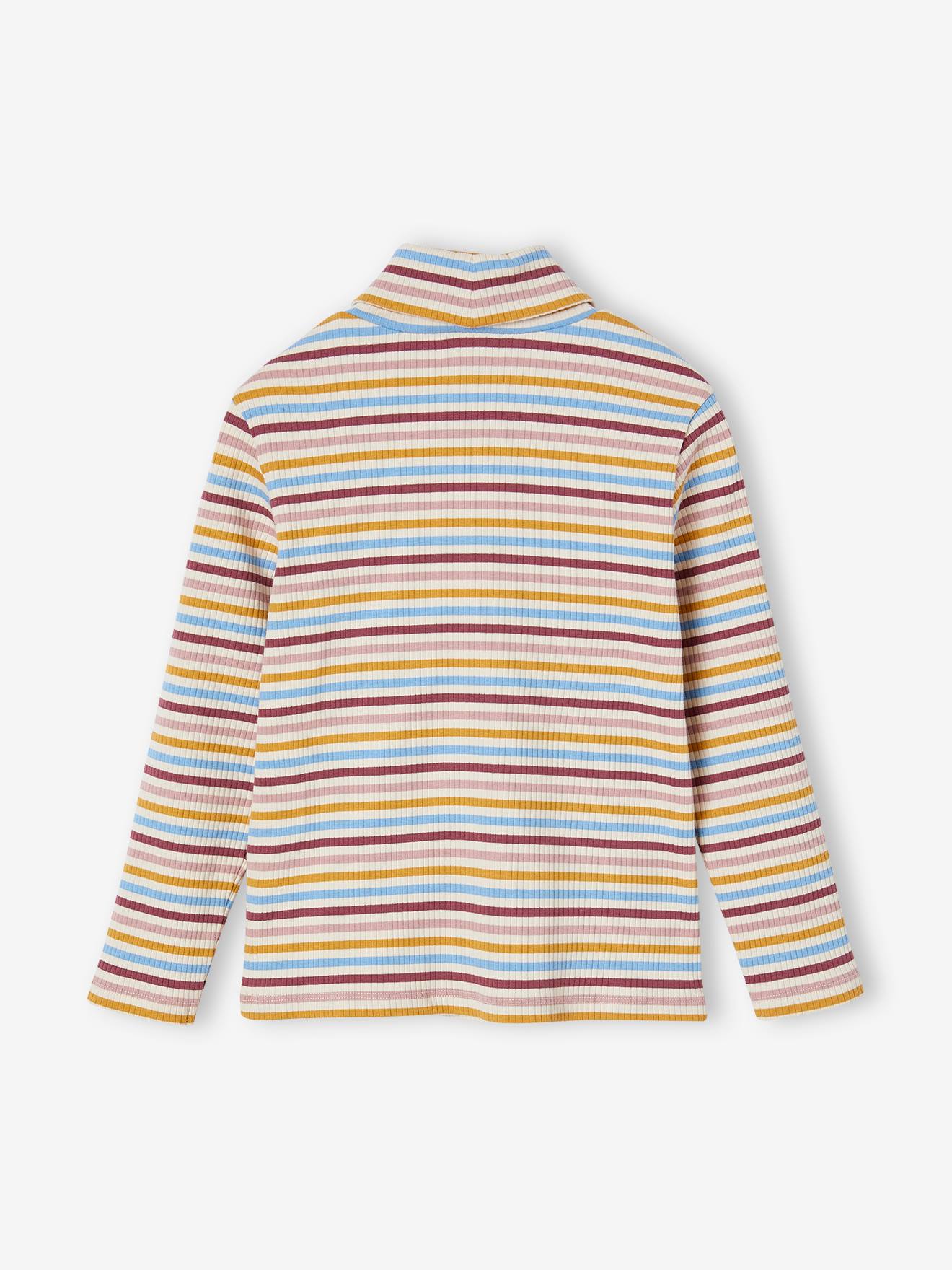 T-shirt Basique Fille Monsoon 7-8 Ans - Manches Longues Multicolore Géométrique - état Très Bon