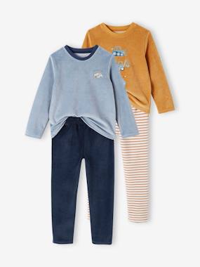 -Lot de 2 pyjamas velours "tractopelle" garçon