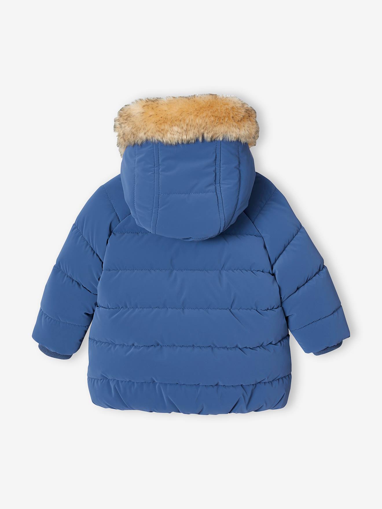 Vertbaudet Lined Padded Jacket with Hood for Babies Indigo