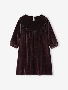 Girls-Occasion Dress in Iridescent Panne Velvet