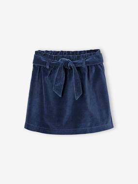 Girls-Skirts-Paperbag Skirt in Velvet for Girls