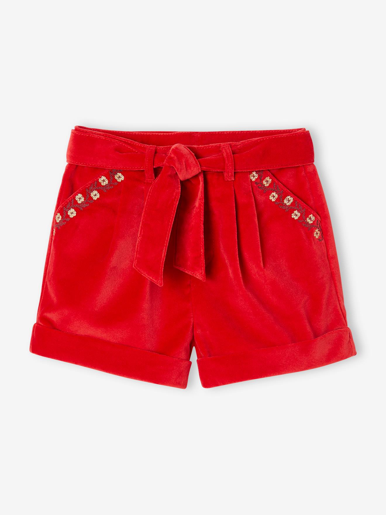 Girls hot sale velvet shorts