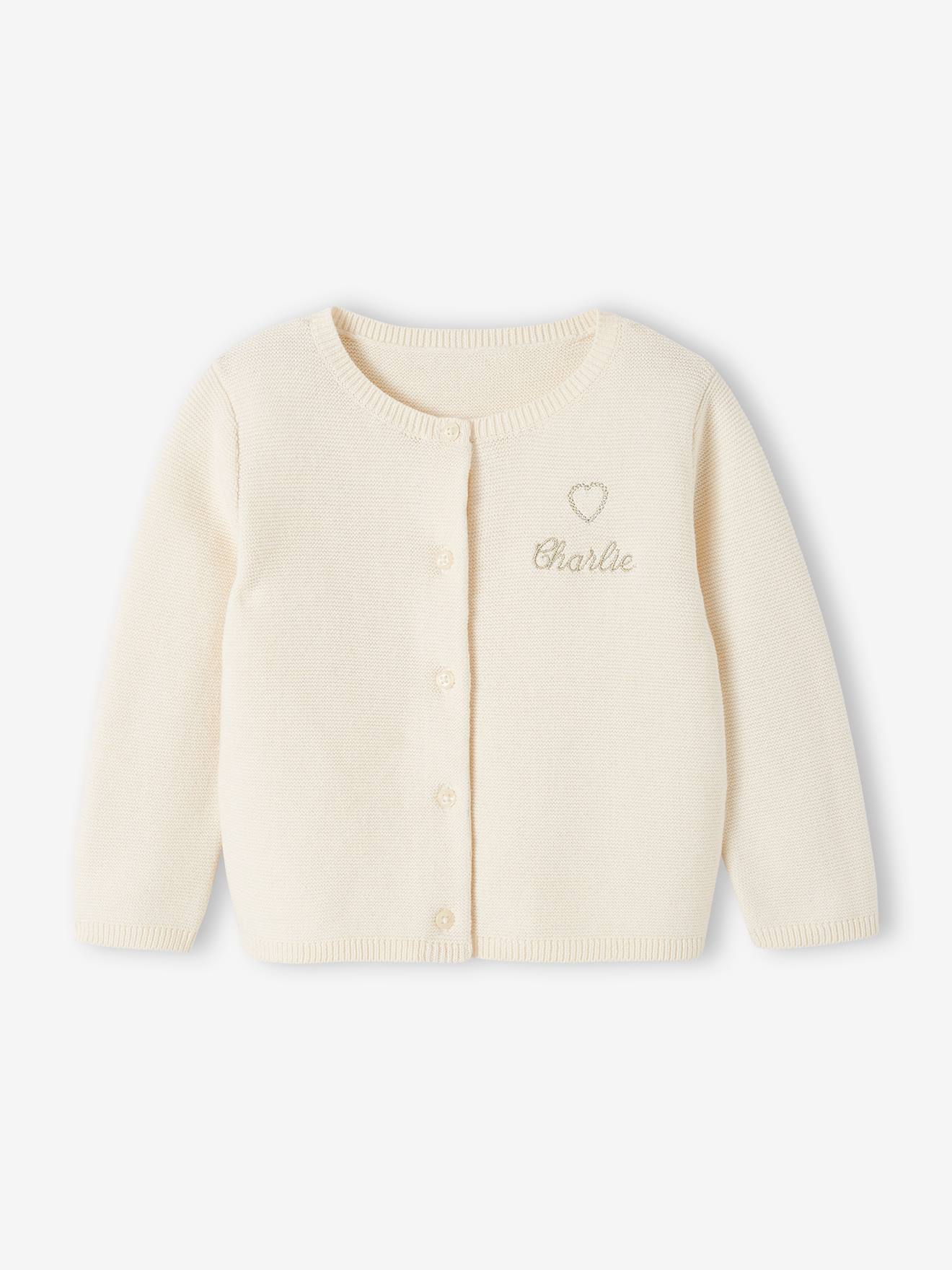 Pull Jacquard à Motifs Cœurs Pour Bébé Fille – Couleur Ivoire, Manches Longues – Taille 12 Mois (74 Cm) – Doux Et Mignon Pour L’hiver