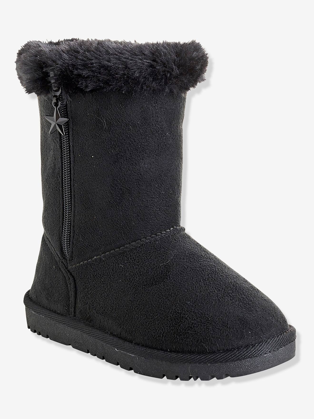 Girls' Boots with Fur - black dark 