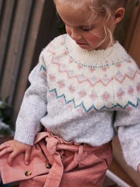 Girls-Cardigans, Jumpers & Sweatshirts-Jacquard Jumper for Girls