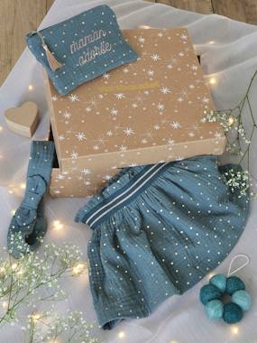 Baby-Christmas Gift Box "Adoré" for Babies: Skirt, Headband & Embroidered Clutch Bag