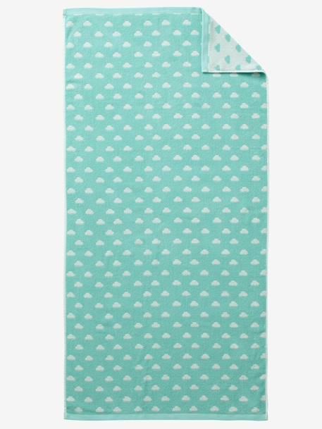Bath Towel BLUE MEDIUM ALL OVER PRINTED+Green/cloud+Grey/stars+Pink/polka dot - vertbaudet enfant 