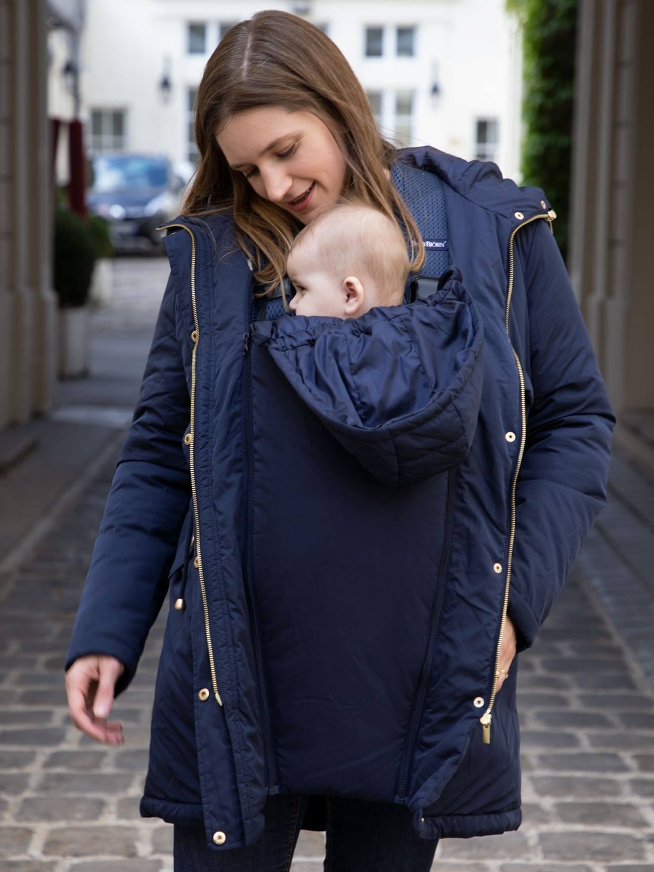 BASIC Manteau de portage veste porte-bébé à capuche Veste