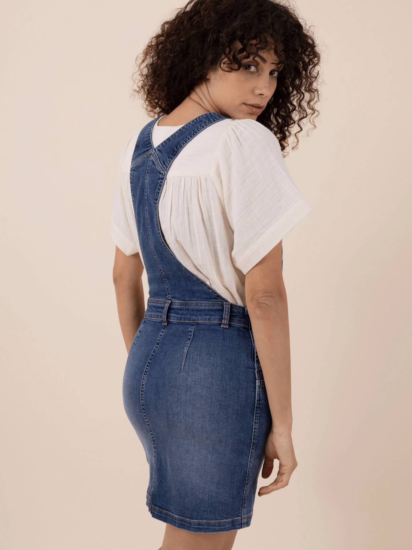 Maternity denim dungaree dress best sale