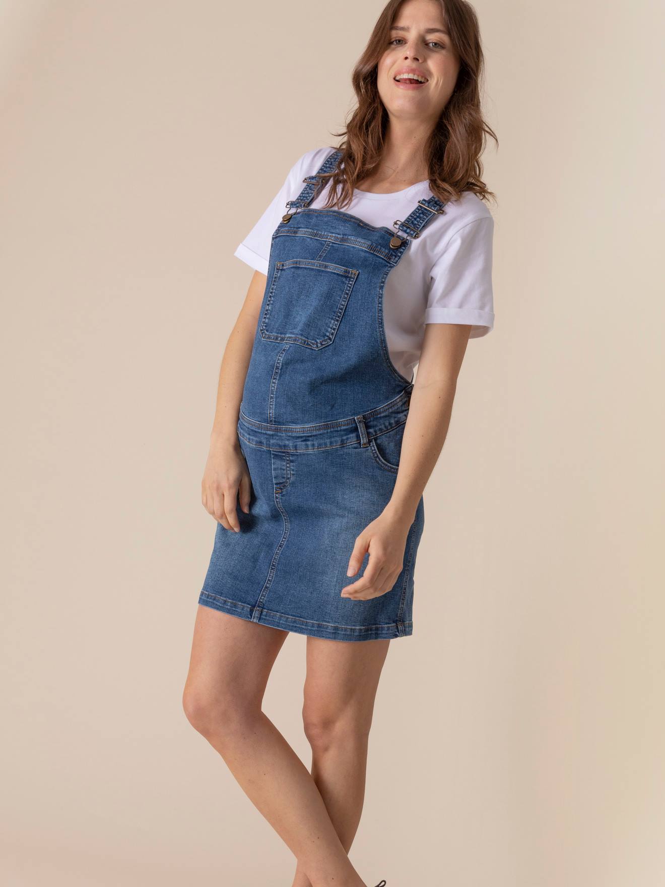 Top + Corduroy Dungaree Dress Outfit for Girls - night blue, Girls